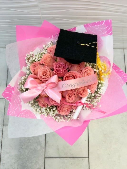 Pink graduation bouquet