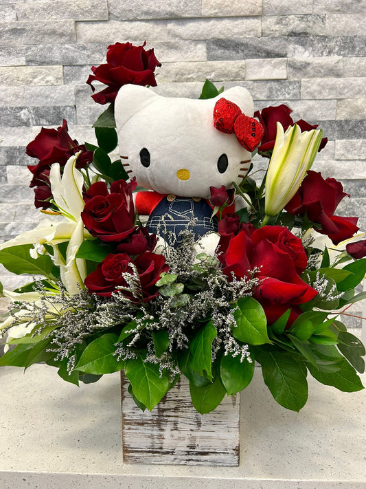 Kitty roses arrengment