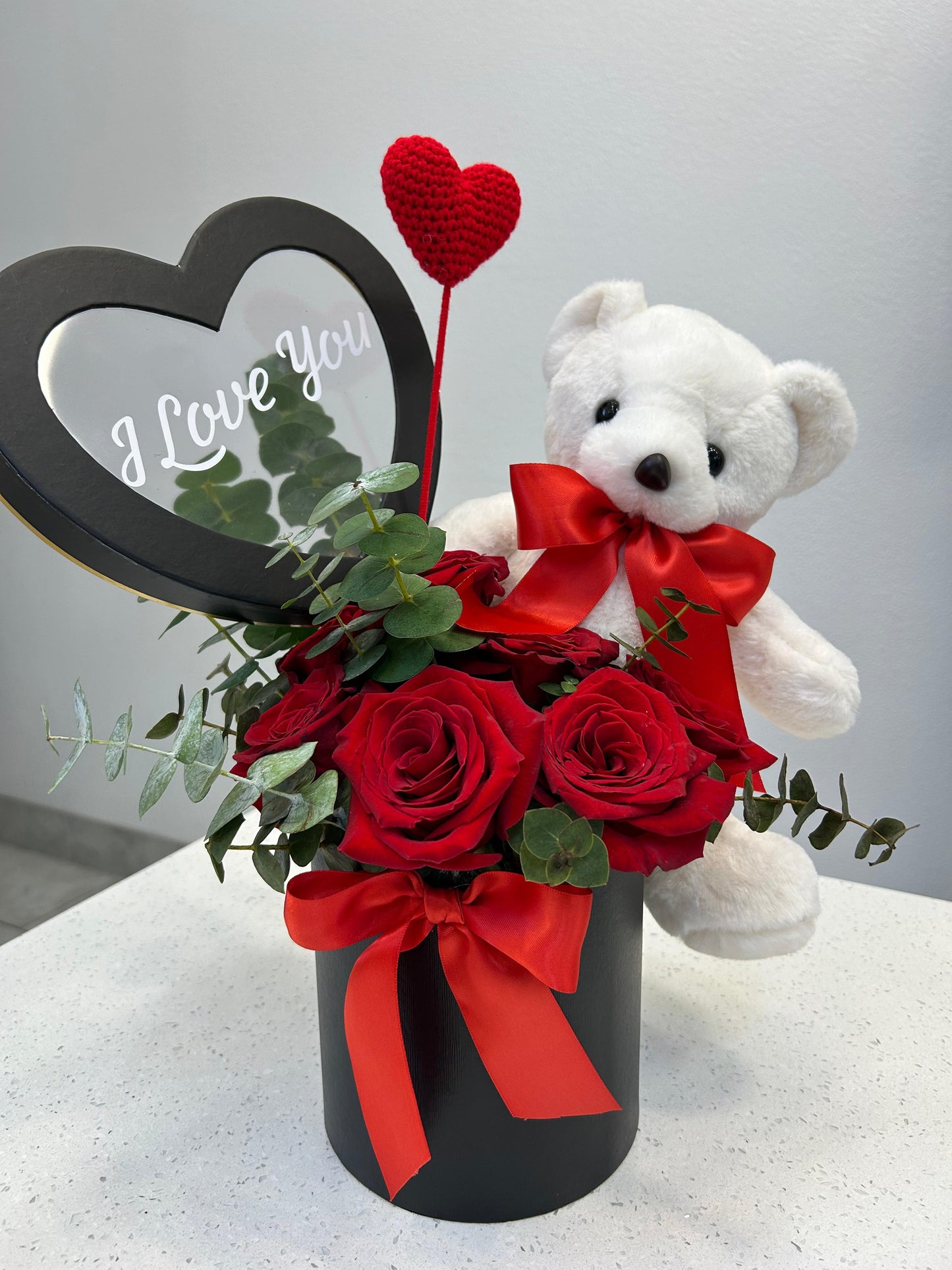 Red roses teddy bear
