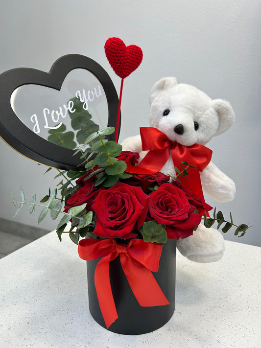 Red roses teddy bear