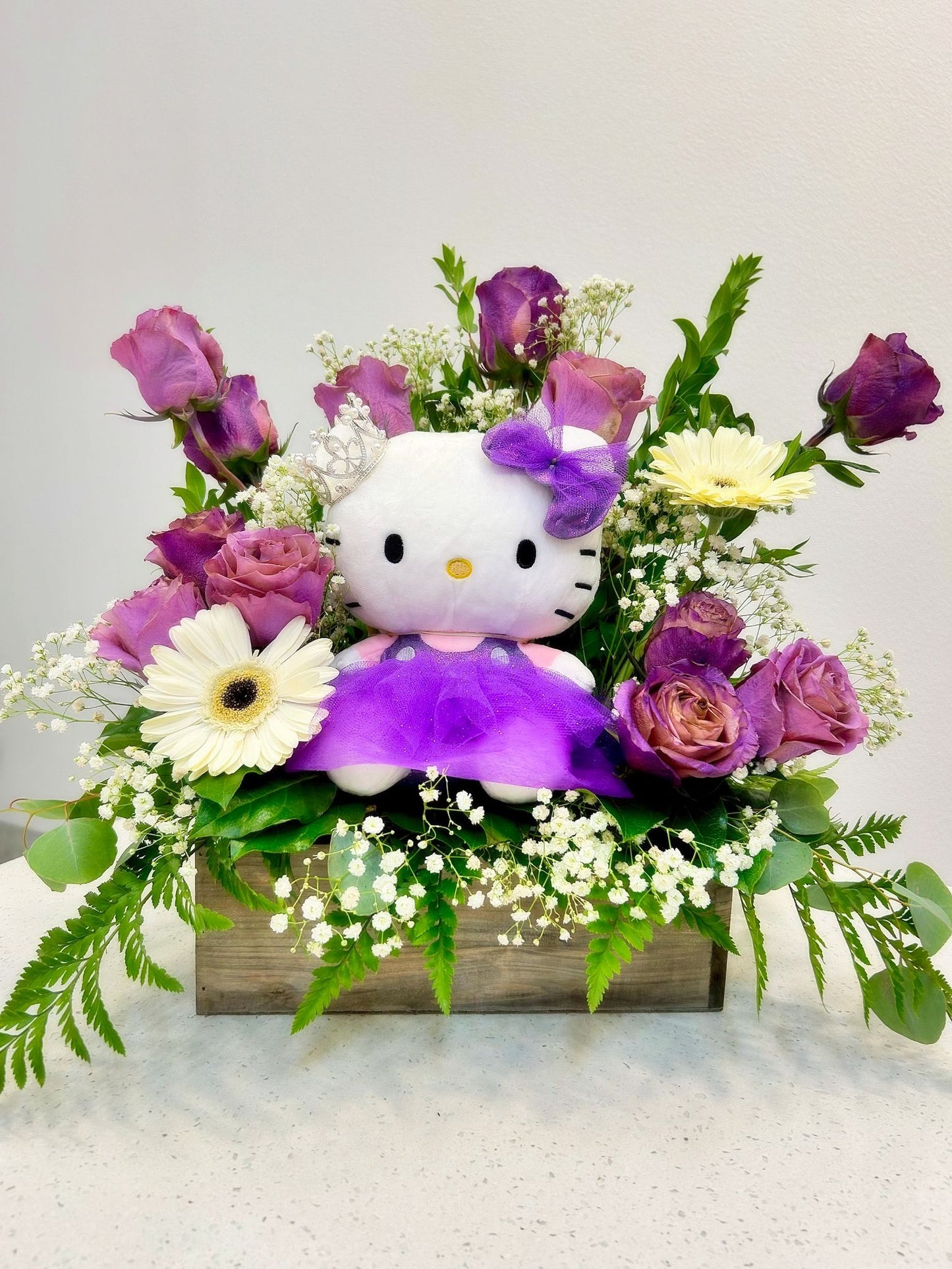 Purple kitty arrengment