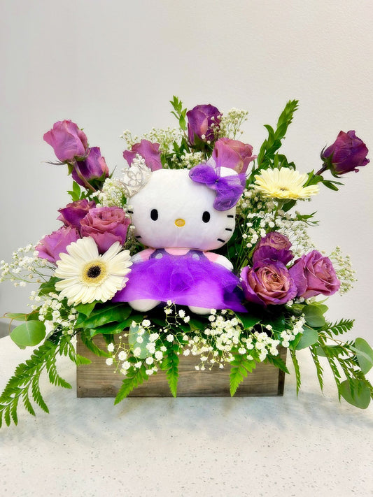 Purple kitty arrengment