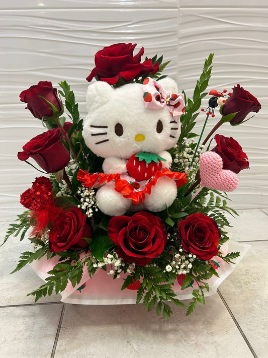 strawberry kitty arrengment
